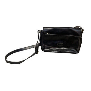 Relic Purse Black Faux Patent Leather Shoulder Bag Medium Purse Adjustable Strap